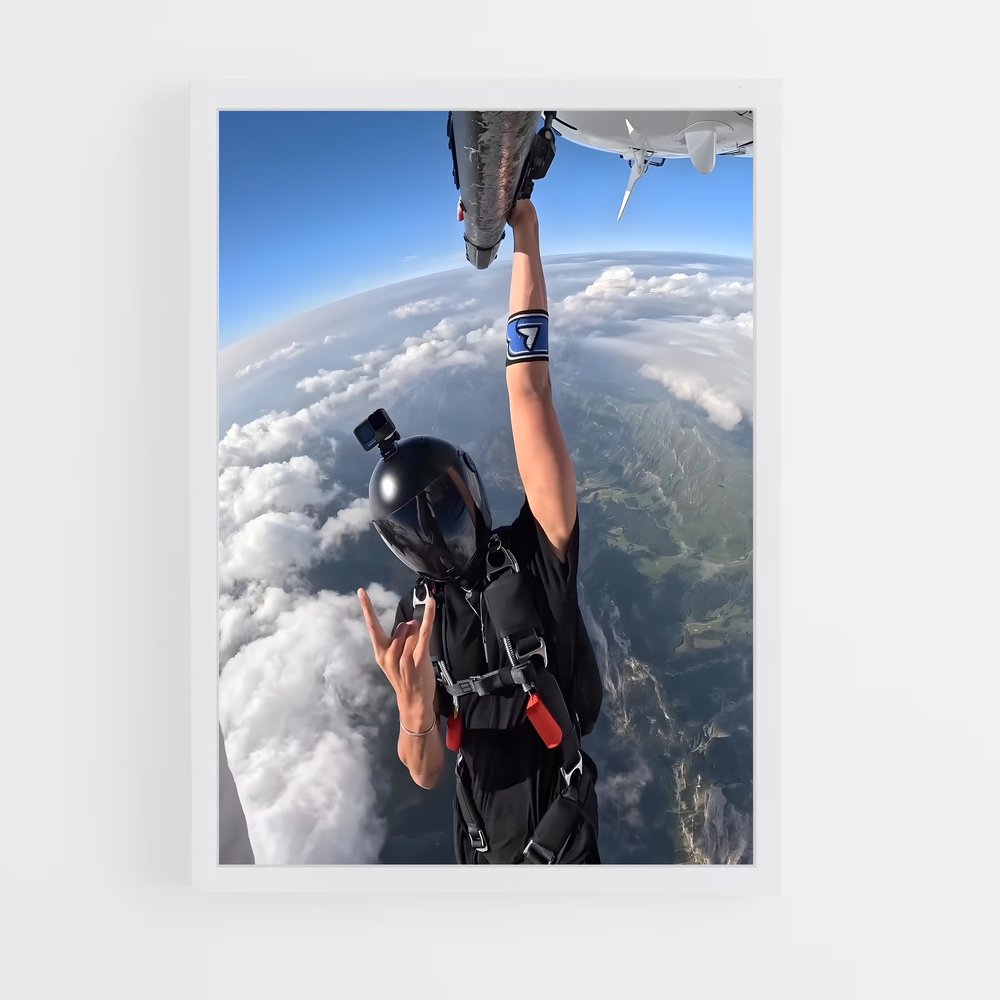 Poster Skydiving de nuages – affiche Parachutisme (vue 3)