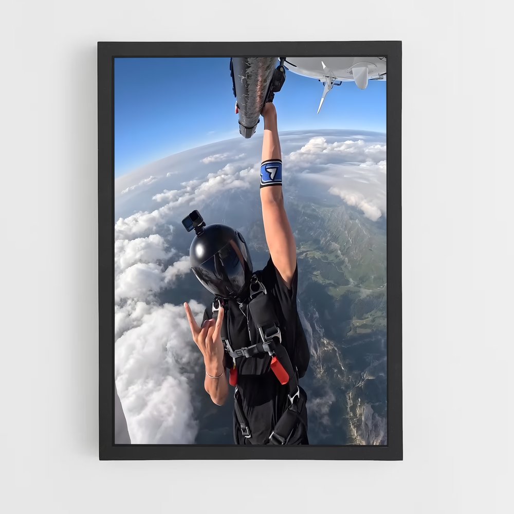 Poster Skydiving de nuages – affiche Parachutisme (vue 2)