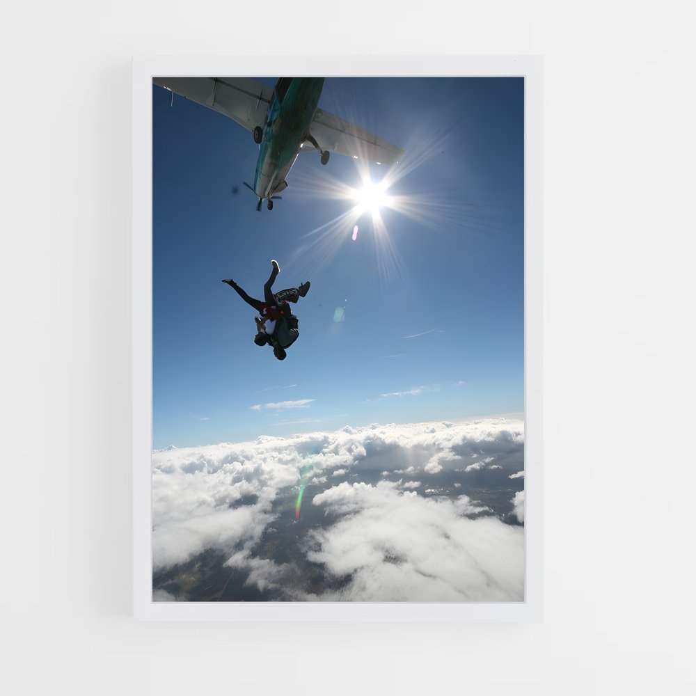 Poster Skydiving nuages – affiche Parachutisme (vue 3)