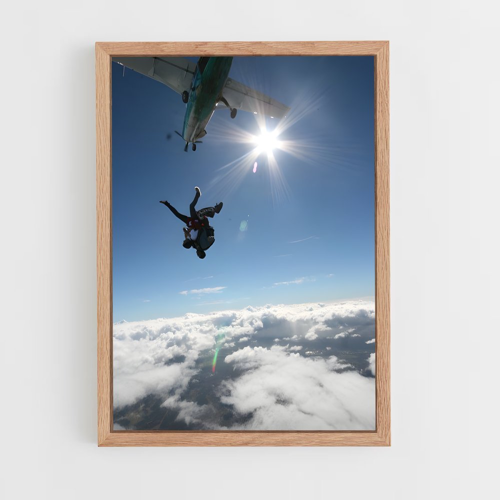Poster Skydiving nuages – affiche Parachutisme (vue 4)