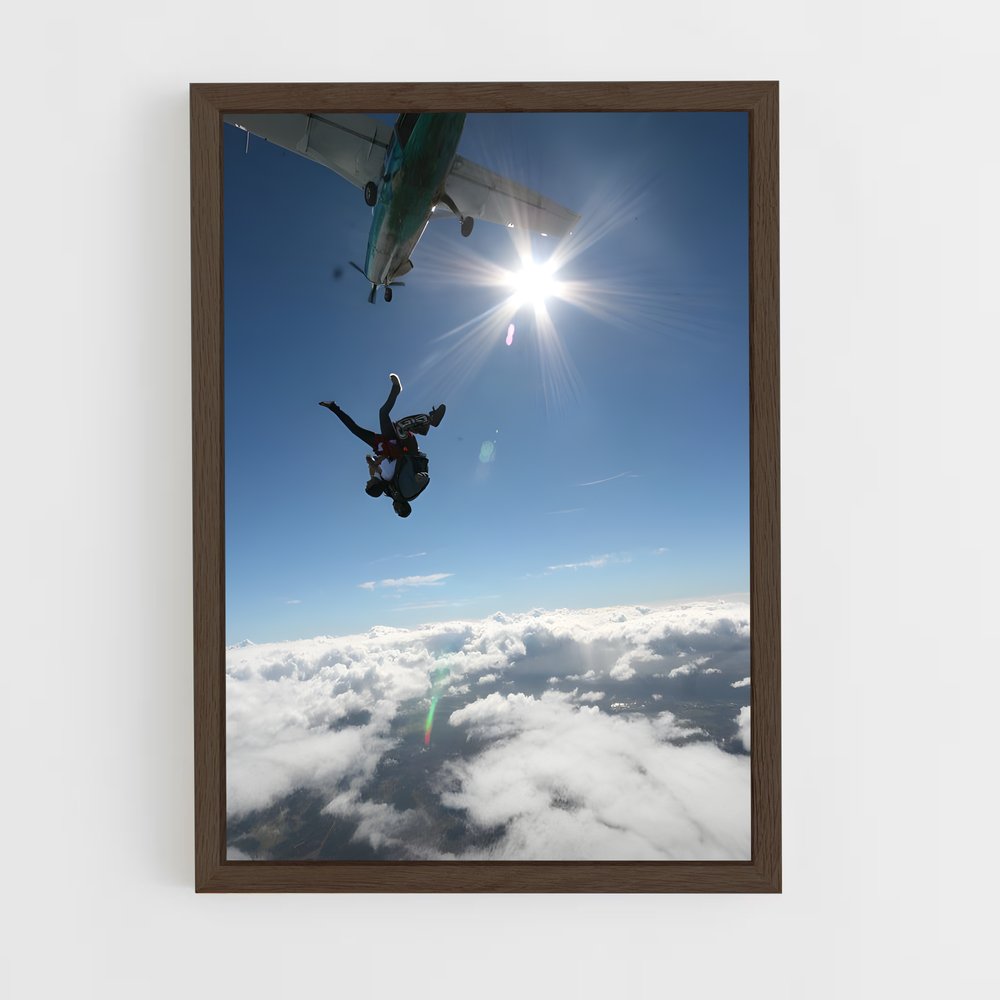 Poster Skydiving nuages – affiche Parachutisme (vue 5)