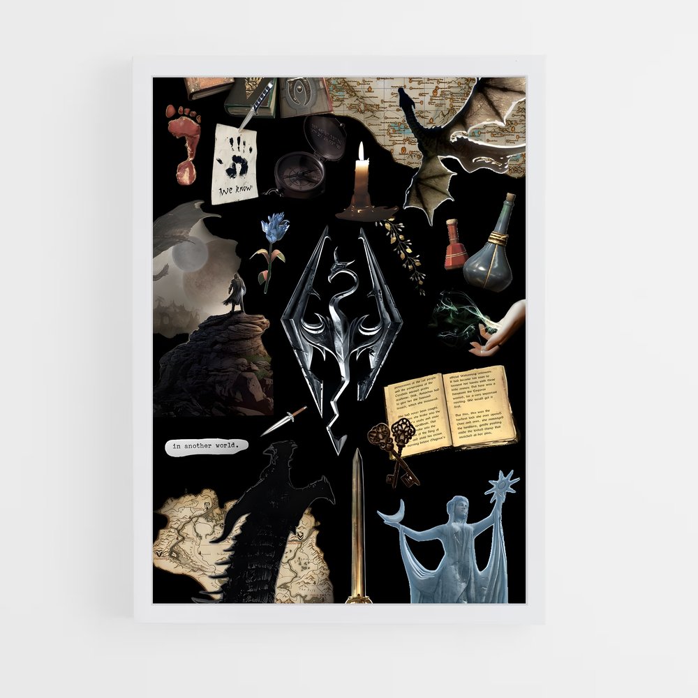 Poster Les Reliques de Tamriel – affiche Skyrim (vue 3)
