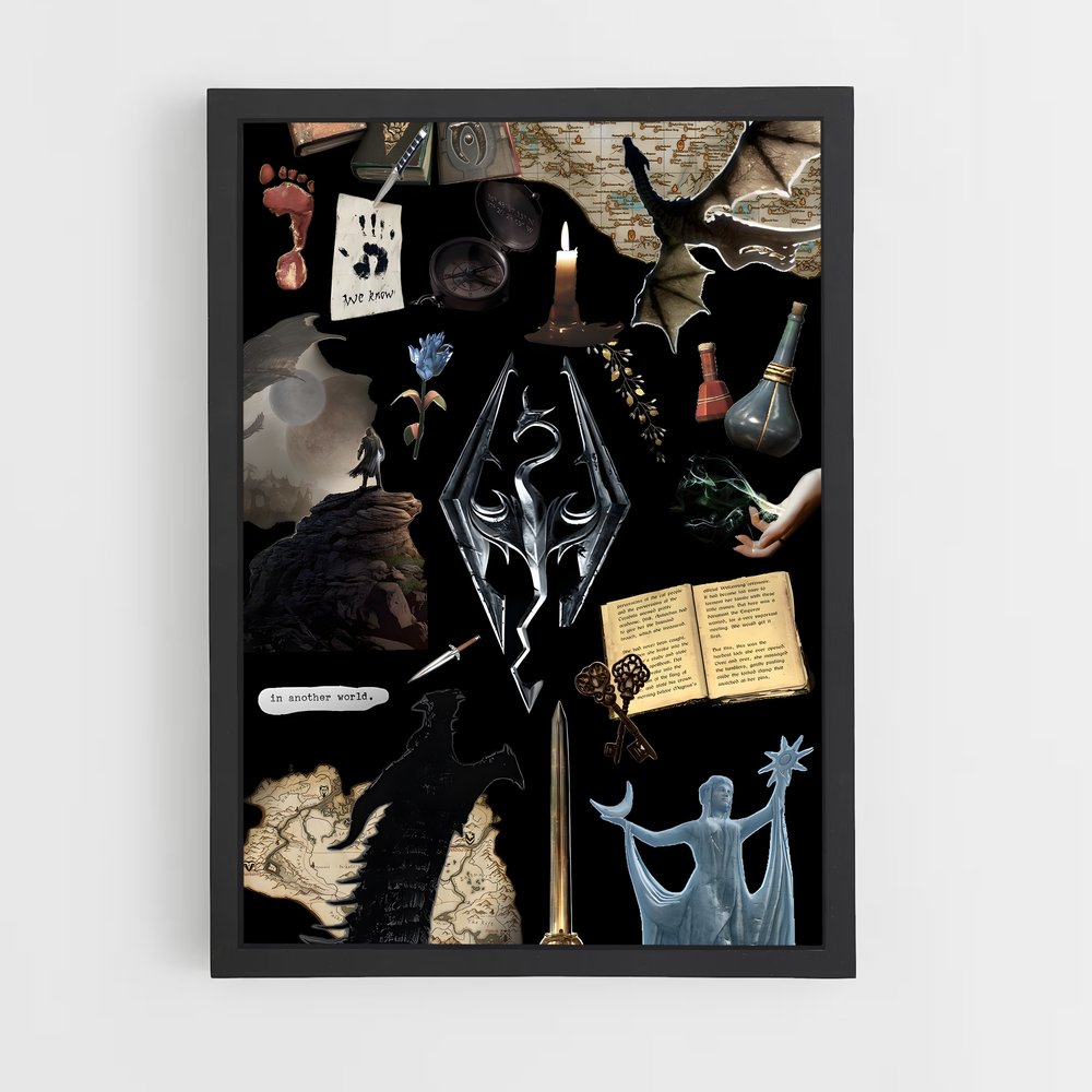 Poster Les Reliques de Tamriel – affiche Skyrim (vue 2)