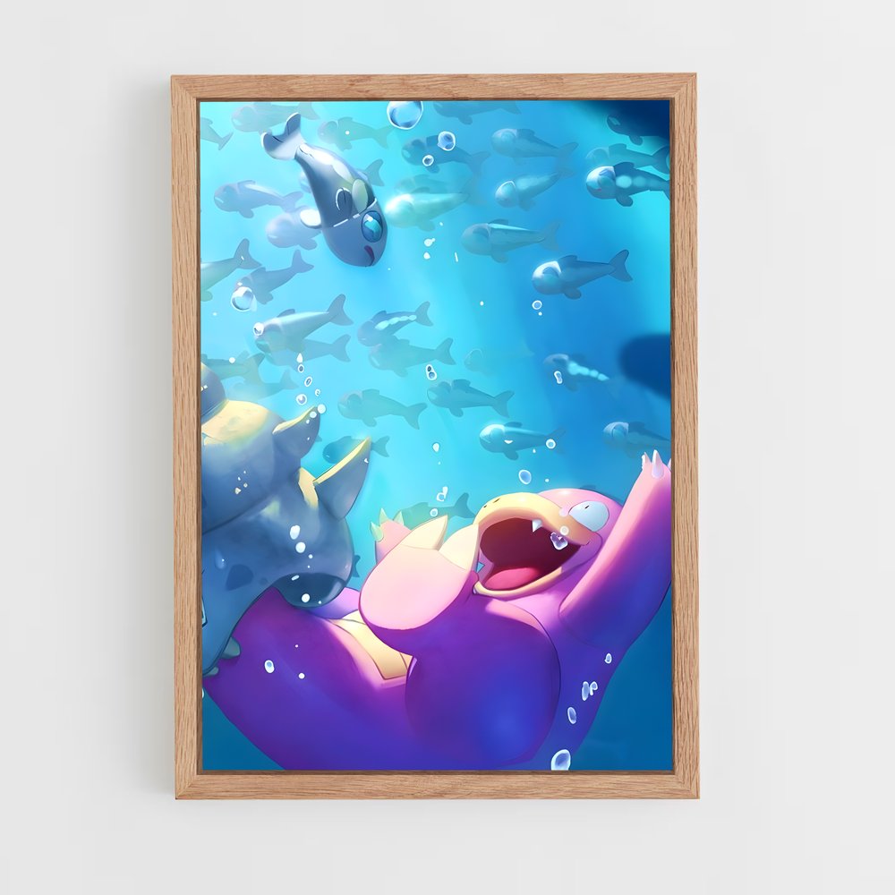 Poster Slow Swim – affiche Pokemon (vue 4)