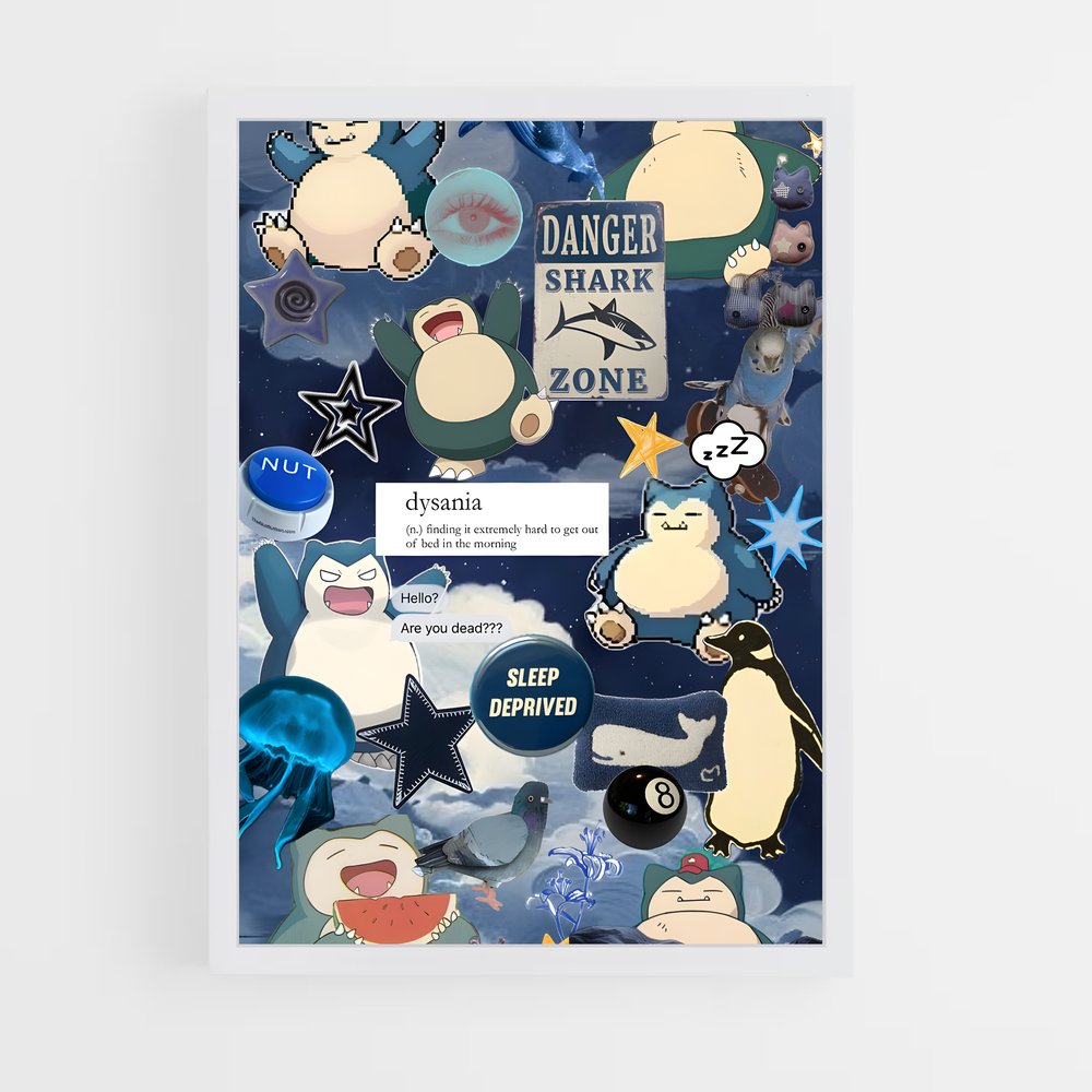 Poster Snorlax et le Festin Aquatique – affiche Pokemon (vue 3)