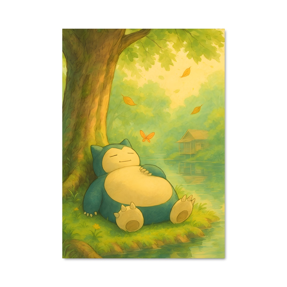 Poster Snorlax au Soleil – affiche Pokemon