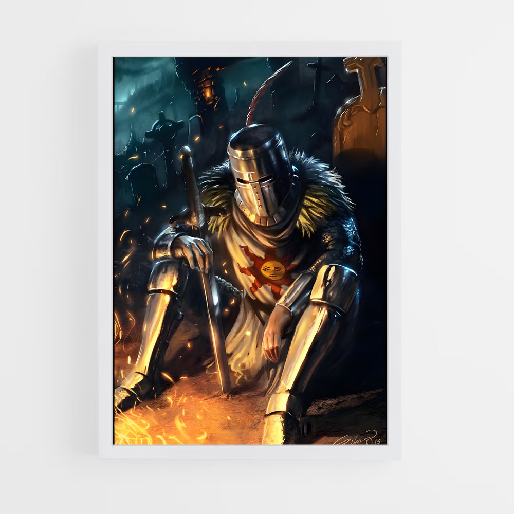 Poster Le Chevalier des Flammes – affiche Dark souls (vue 3)