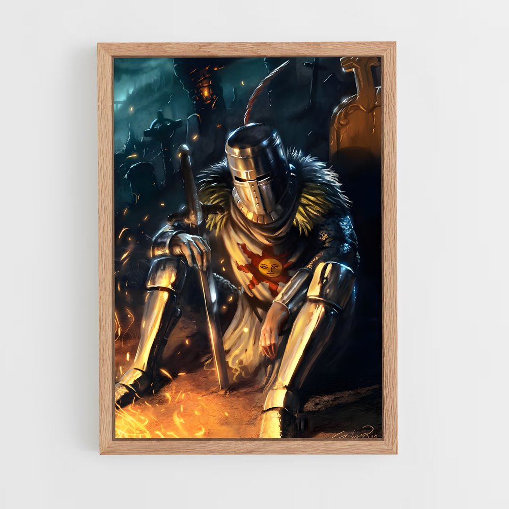 Poster Le Chevalier des Flammes – affiche Dark souls (vue 4)