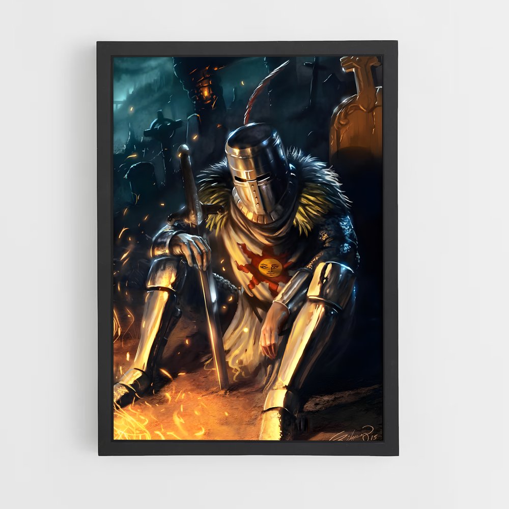 Poster Le Chevalier des Flammes – affiche Dark souls (vue 2)