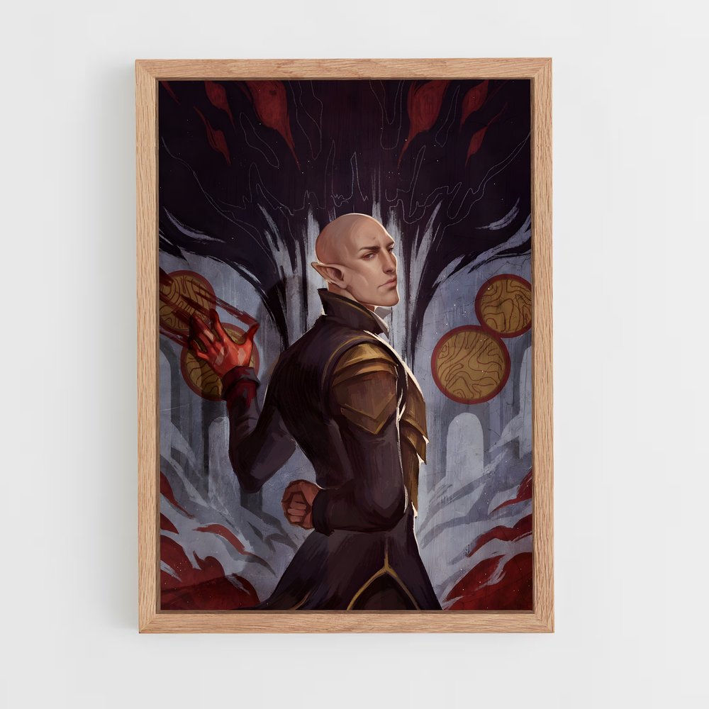 Poster Solas Noir – affiche Dragon age (vue 4)