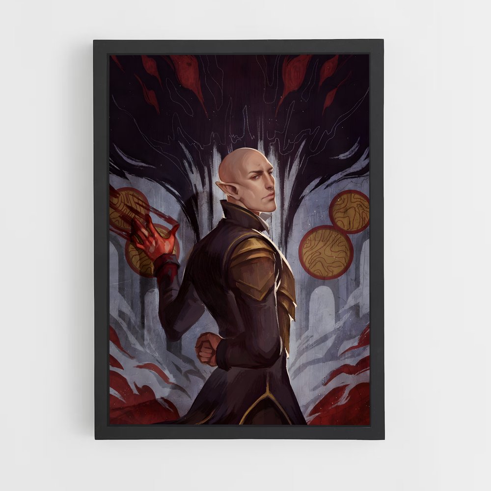 Poster Solas Noir – affiche Dragon age (vue 2)