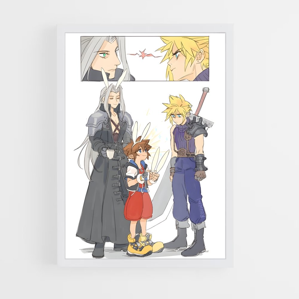 Poster Sora plonge – affiche Super Smash Bros (vue 3)