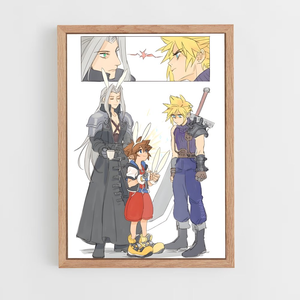 Poster Sora plonge – affiche Super Smash Bros (vue 4)