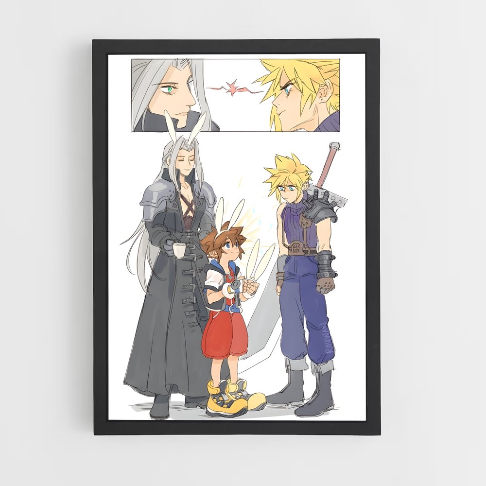 Poster Sora plonge – affiche Super Smash Bros (vue 2)