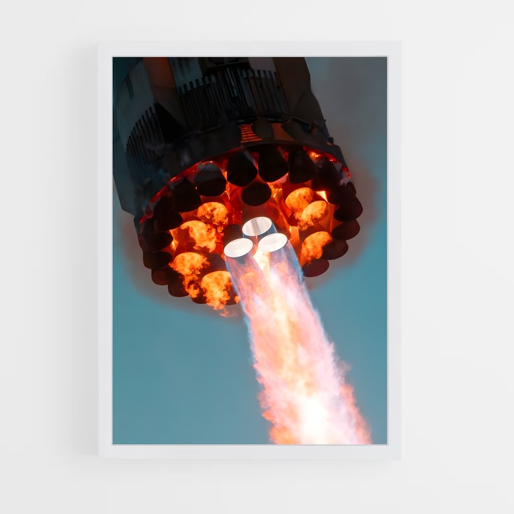 Poster lancement de fusée SpaceX – affiche Missions spatiales (vue 3)
