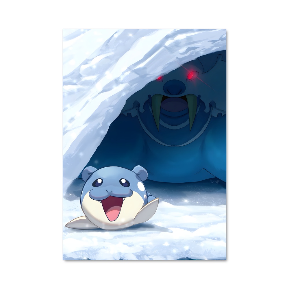 Poster Spheal en Hiver – affiche Pokemon