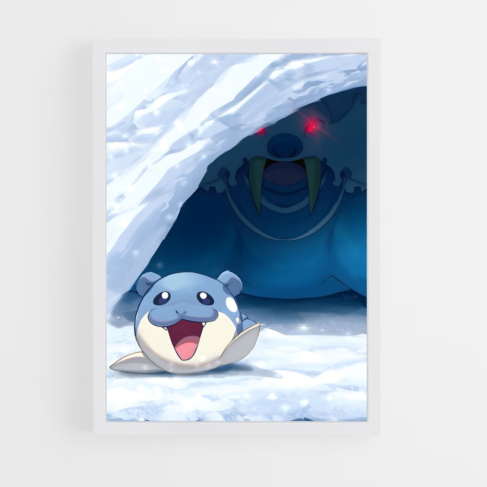 Poster Spheal en Hiver – affiche Pokemon (vue 3)