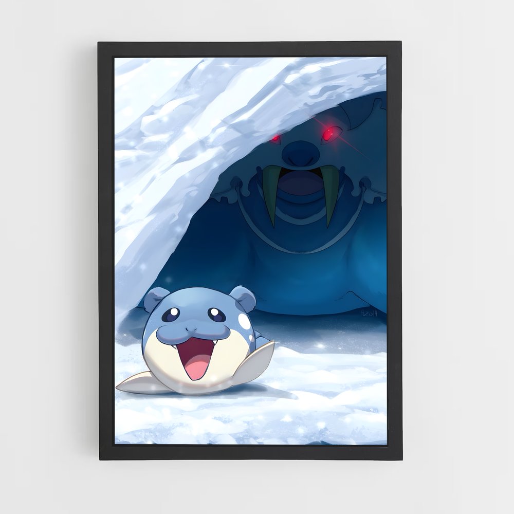 Poster Spheal en Hiver – affiche Pokemon (vue 2)