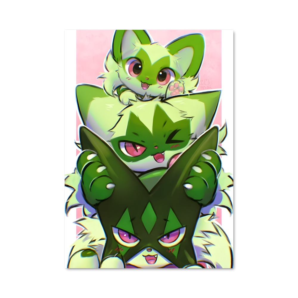 Poster Sprigatito Mystique – affiche Pokemon
