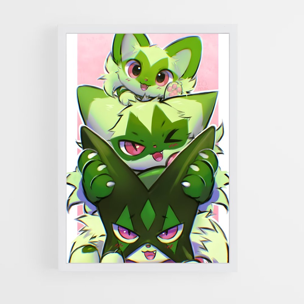 Poster Sprigatito Mystique – affiche Pokemon (vue 3)