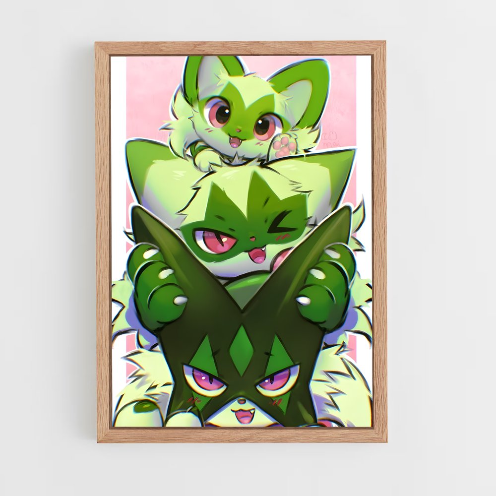 Poster Sprigatito Mystique – affiche Pokemon (vue 4)
