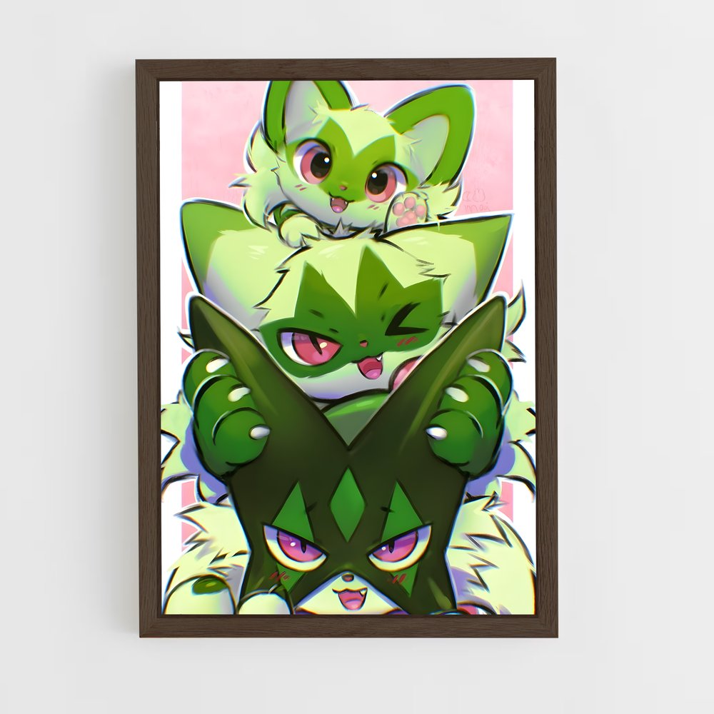 Poster Sprigatito Mystique – affiche Pokemon (vue 5)