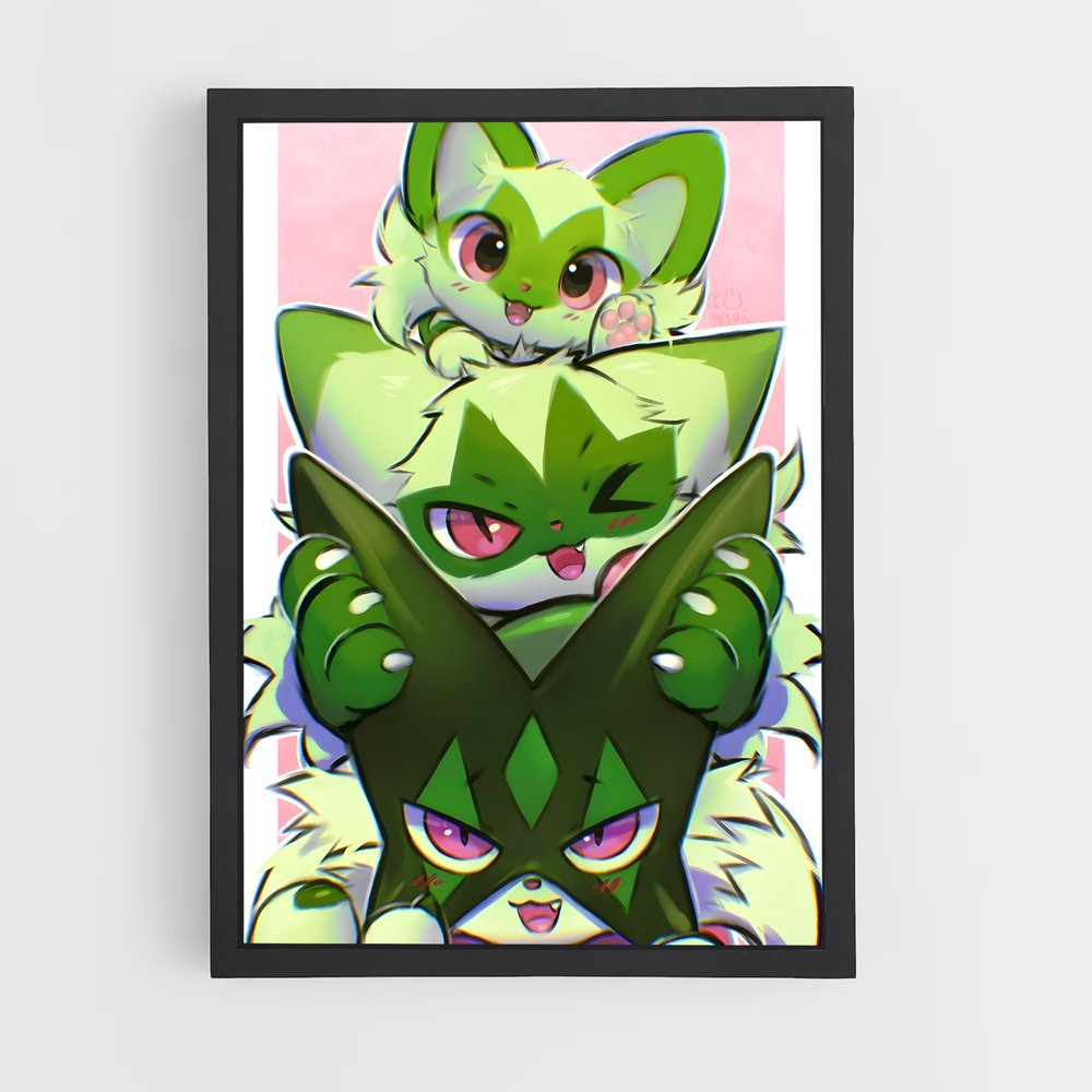 Poster Sprigatito Mystique – affiche Pokemon (vue 2)