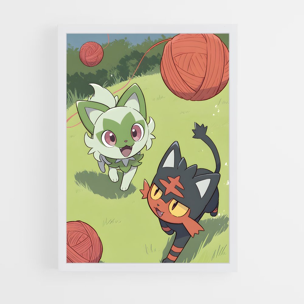 Poster Sprigatito duo – affiche Pokemon (vue 3)