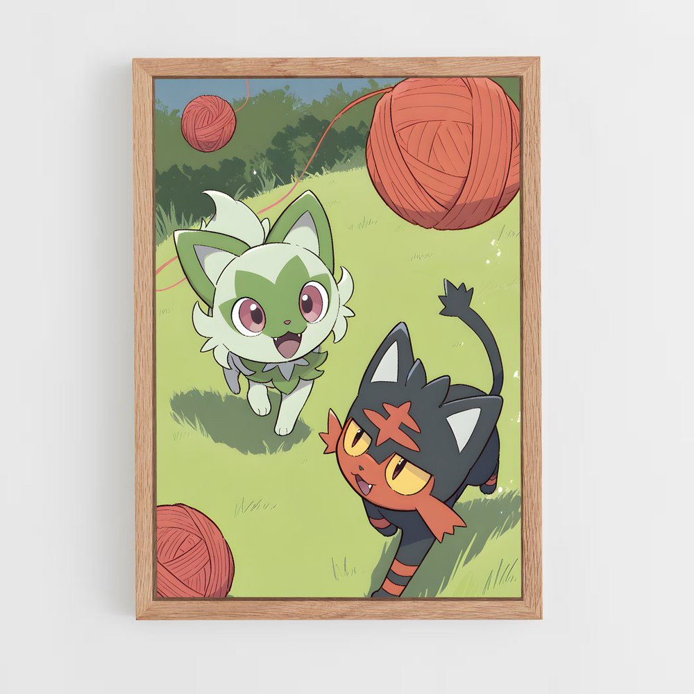 Poster Sprigatito duo – affiche Pokemon (vue 4)