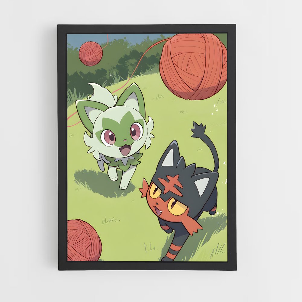 Poster Sprigatito duo – affiche Pokemon (vue 2)