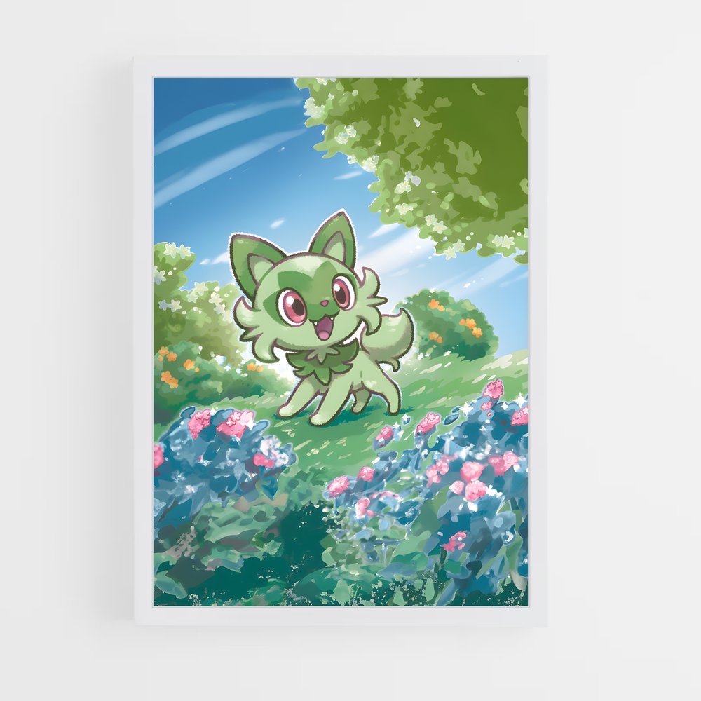 Poster Sprigatito Sourire – affiche Pokemon (vue 3)