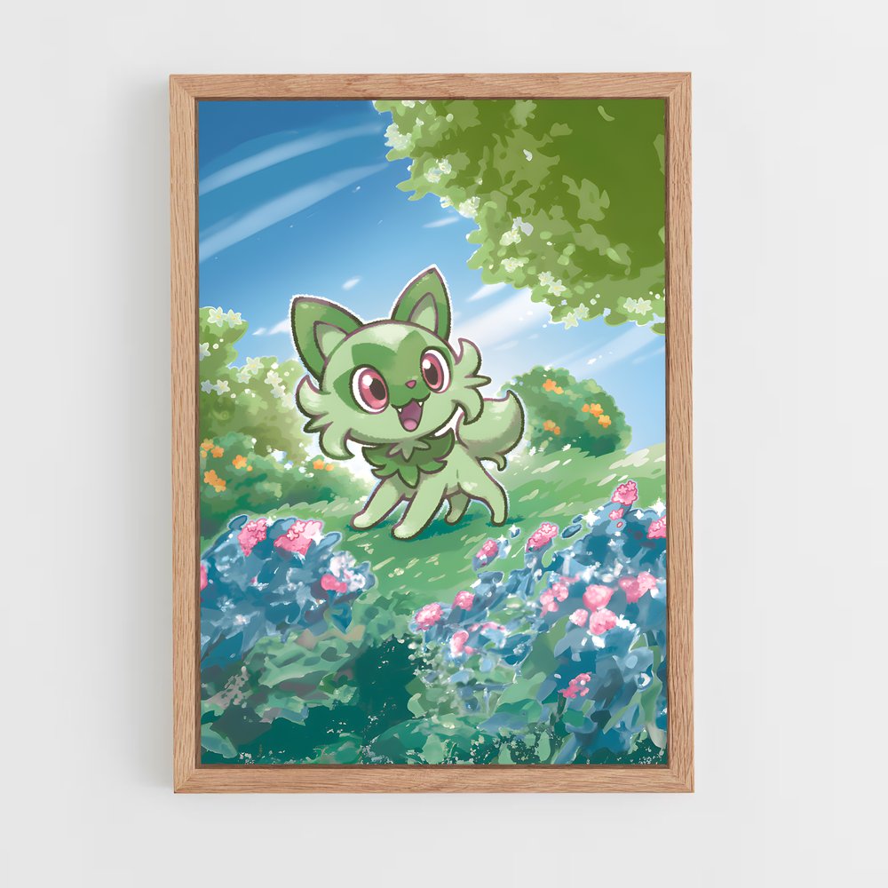 Poster Sprigatito Sourire – affiche Pokemon (vue 4)