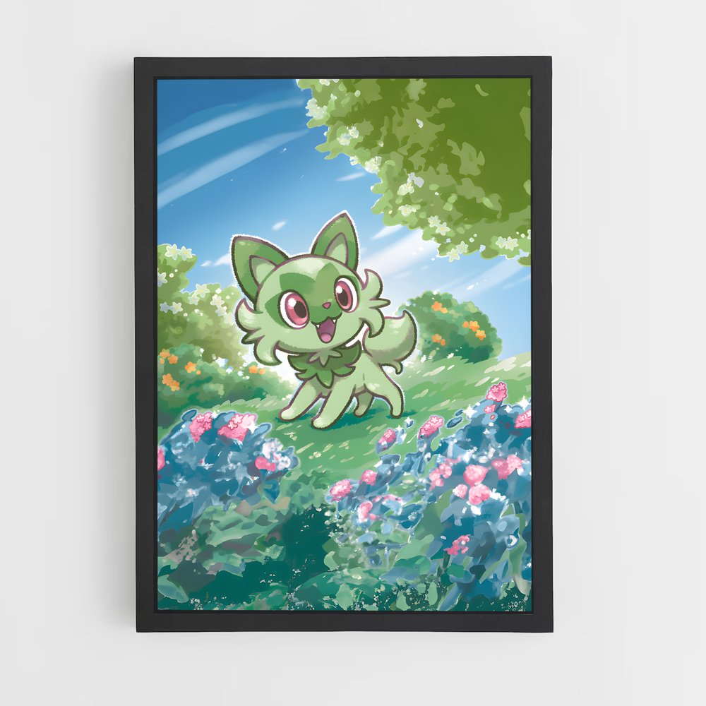 Poster Sprigatito Sourire – affiche Pokemon (vue 2)