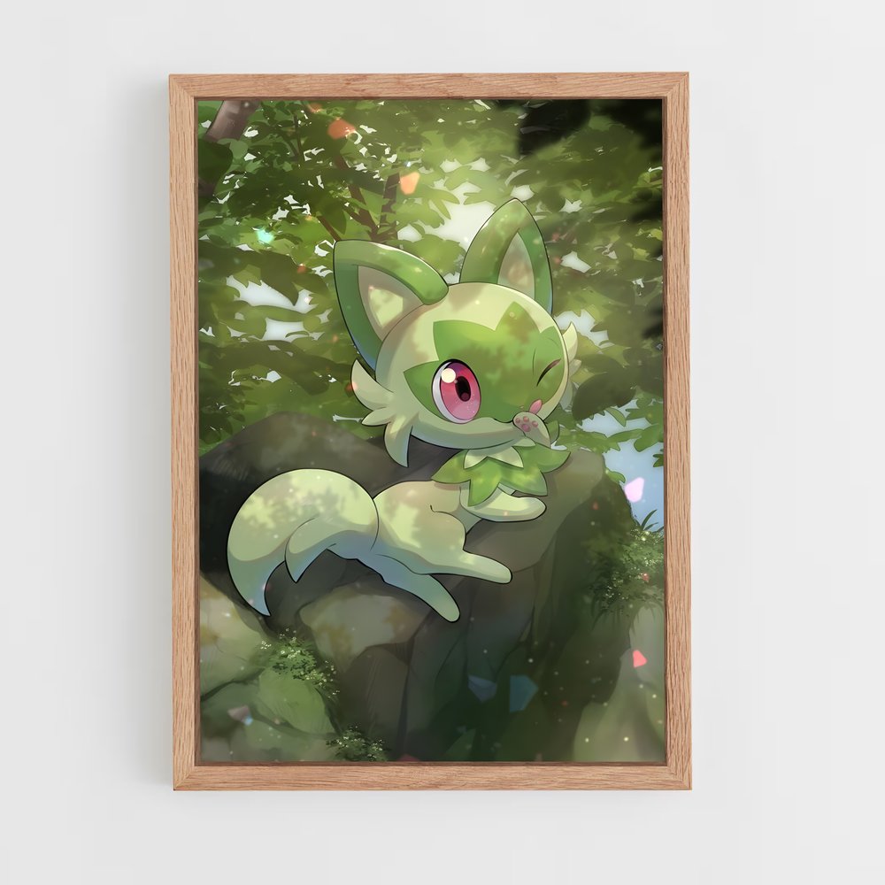 Poster Sprigatito Éblouissant – affiche Pokemon (vue 4)