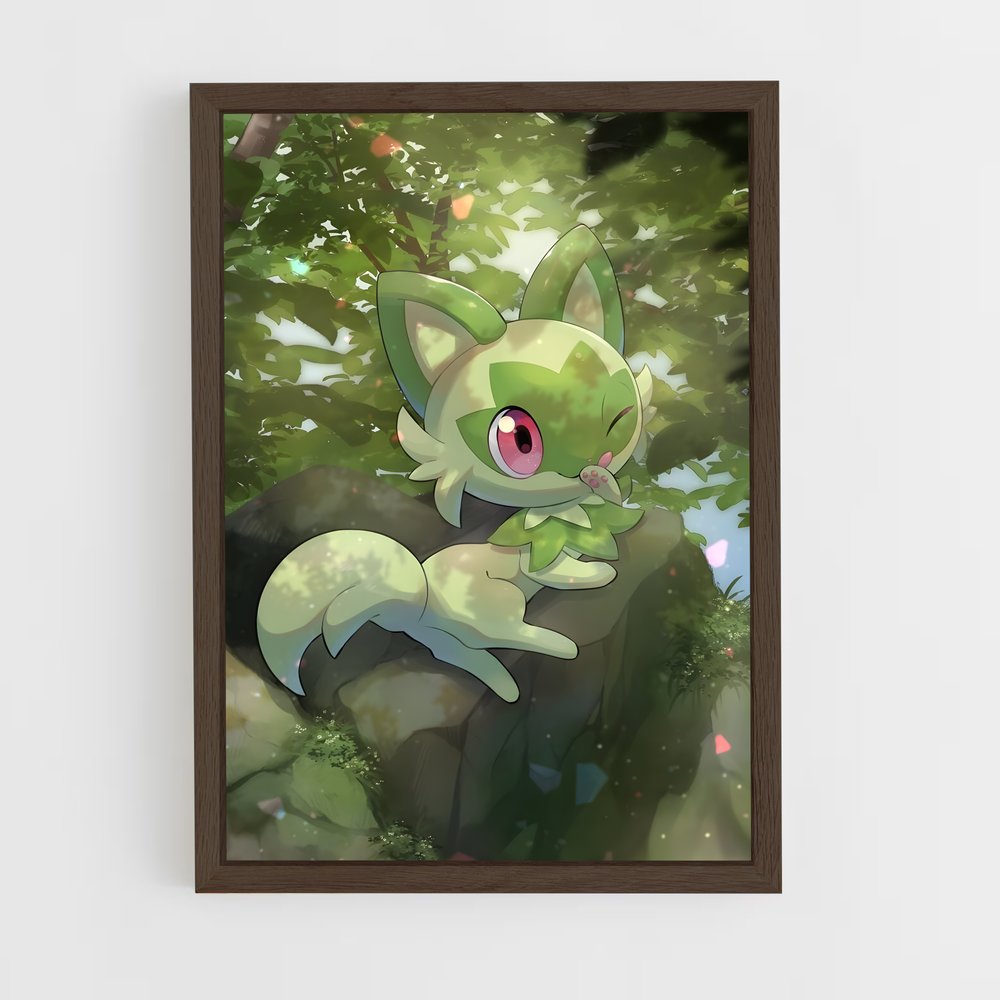 Poster Sprigatito Éblouissant – affiche Pokemon (vue 5)