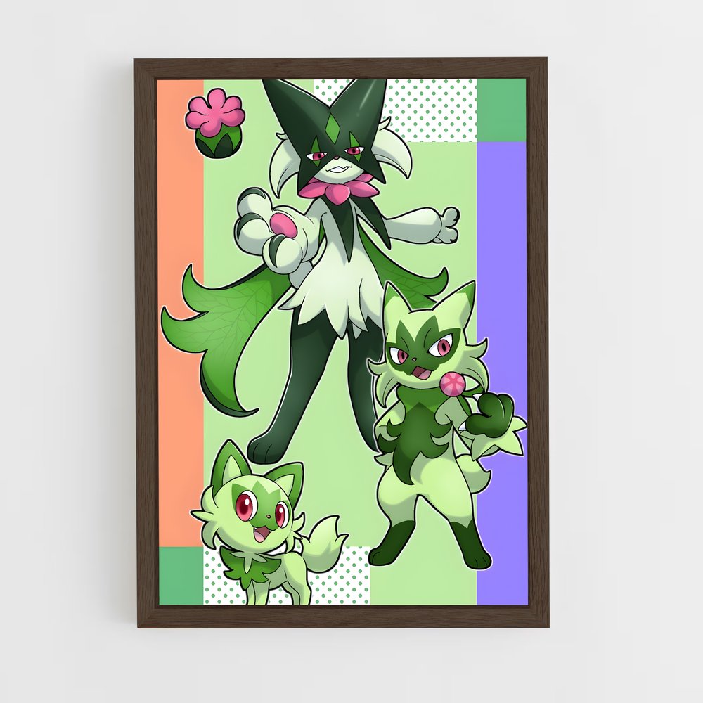 Poster Sprigatito et ses Amis Colorés – affiche Pokemon (vue 5)