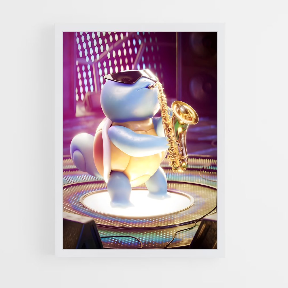 Poster Squirtle Jazzman – affiche Pokemon (vue 3)