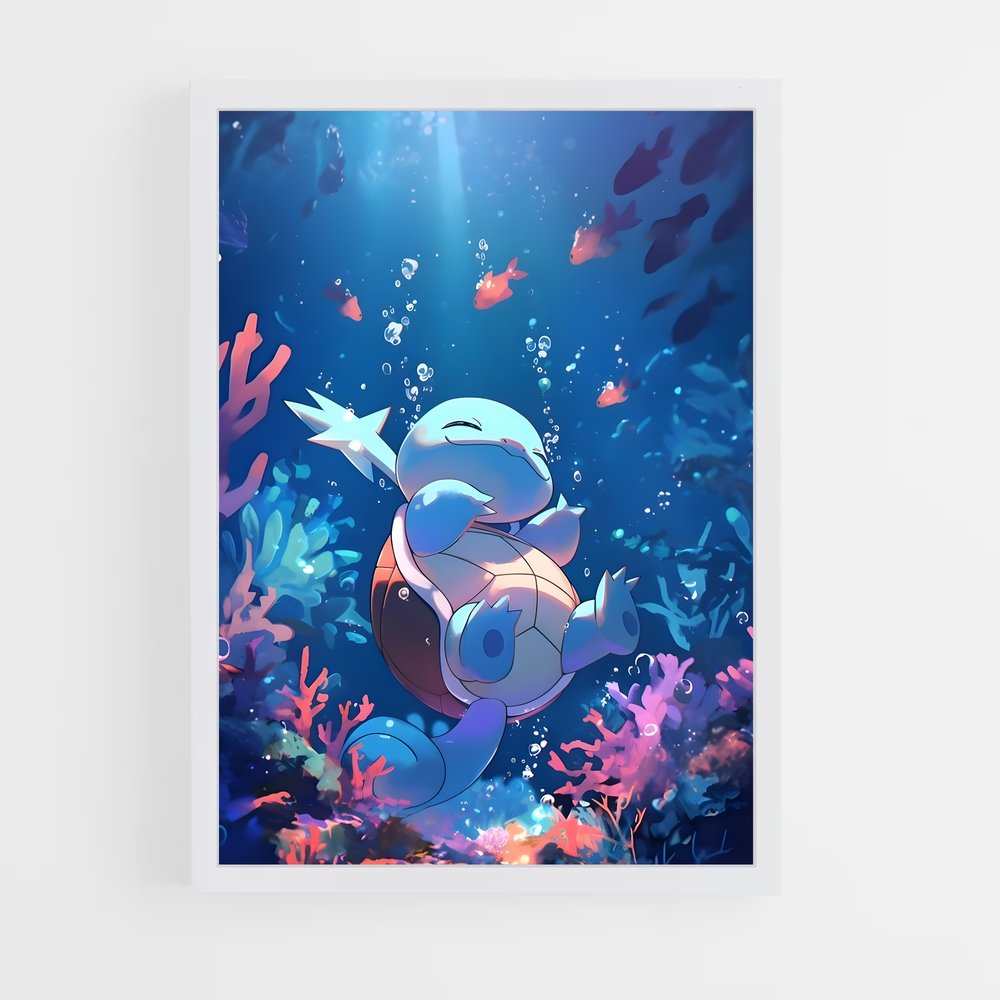 Poster Squirtle Surfer – affiche Pokemon (vue 3)