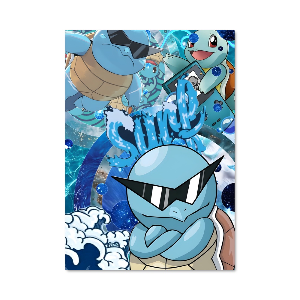 Poster Squirtle bain – affiche Pokemon