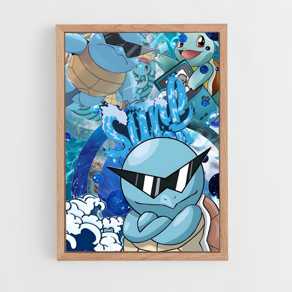 Poster Squirtle bain – affiche Pokemon (vue 4)