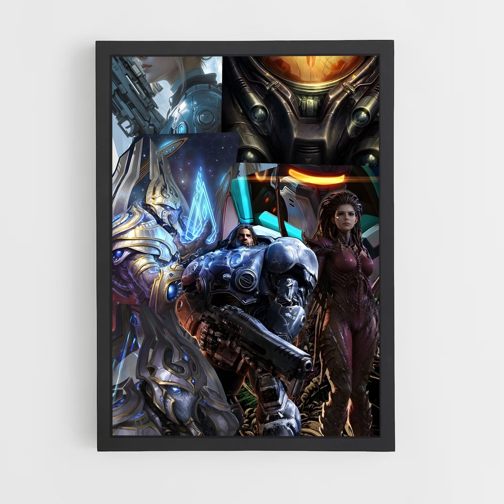 Poster Heroes de l'Overwatch – affiche Starcraft (vue 2)