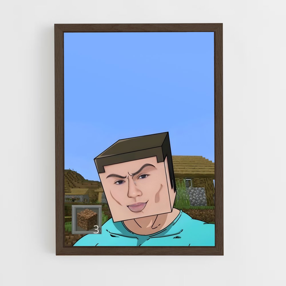 Poster Bleu Céleste – affiche Minecraft (vue 5)