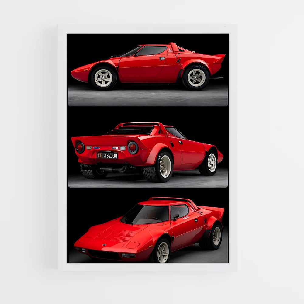 Poster Stratos Rouge Admirez – affiche Lancia (vue 3)