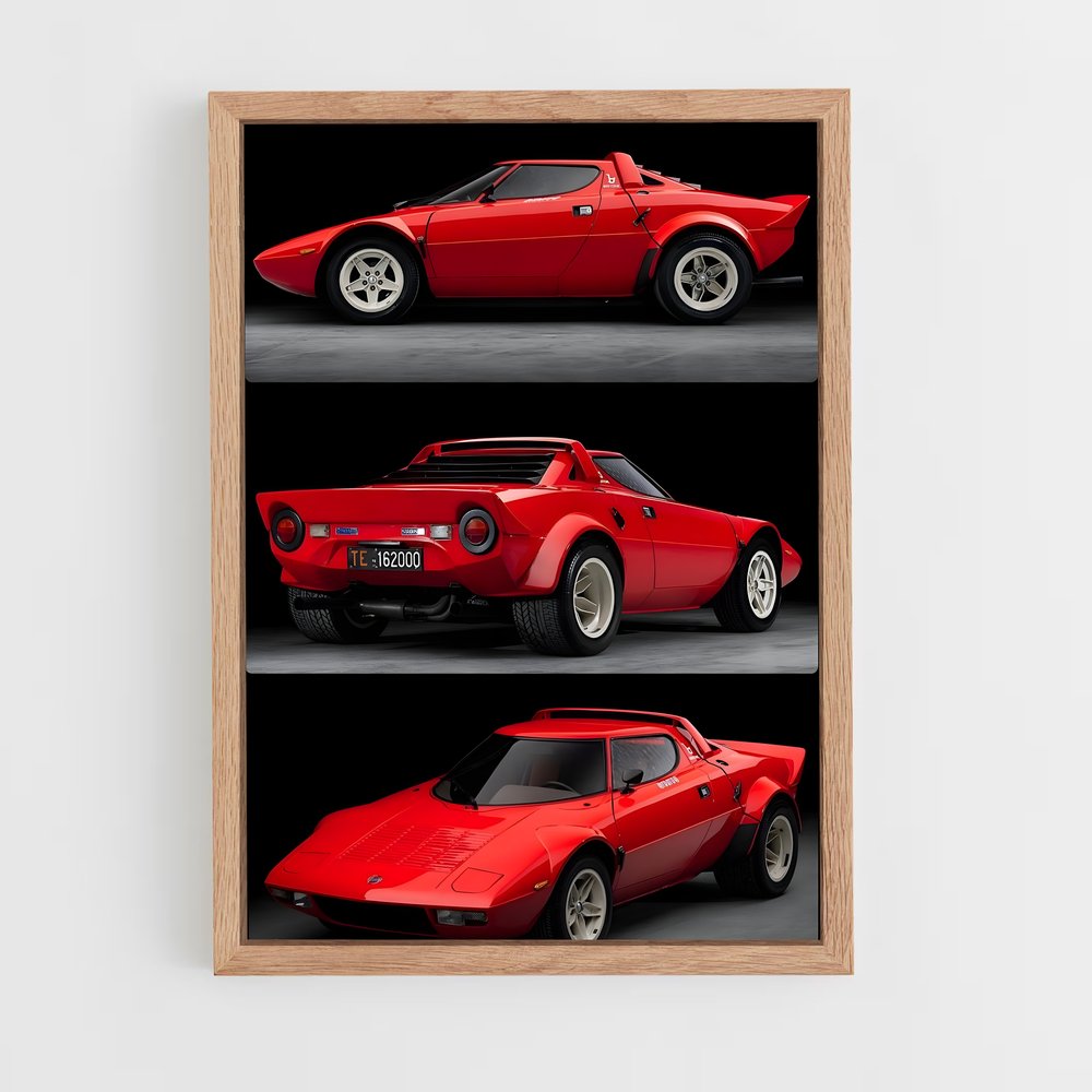 Poster Stratos Rouge Admirez – affiche Lancia (vue 4)