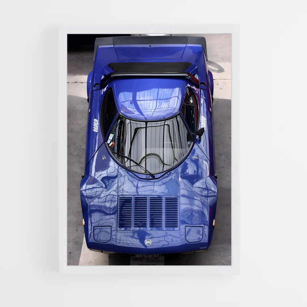 Poster Stratos Bleu – affiche Lancia (vue 3)