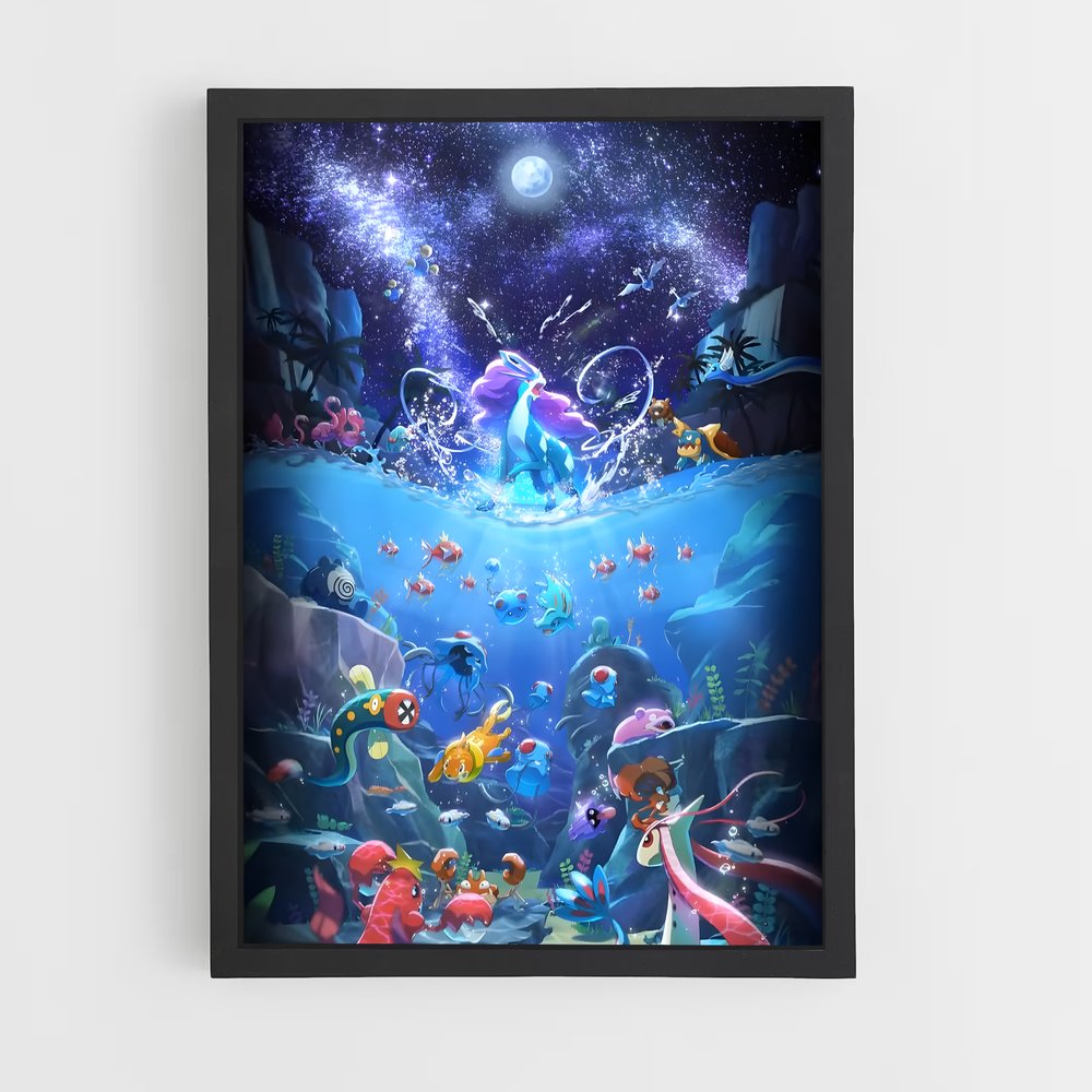 Poster Suicune: L'Éveil des Légendes – affiche Pokemon (vue 2)