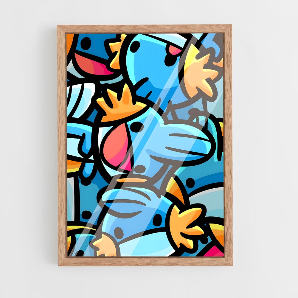 Poster Aquatique Éclatant – affiche Pokemon (vue 4)