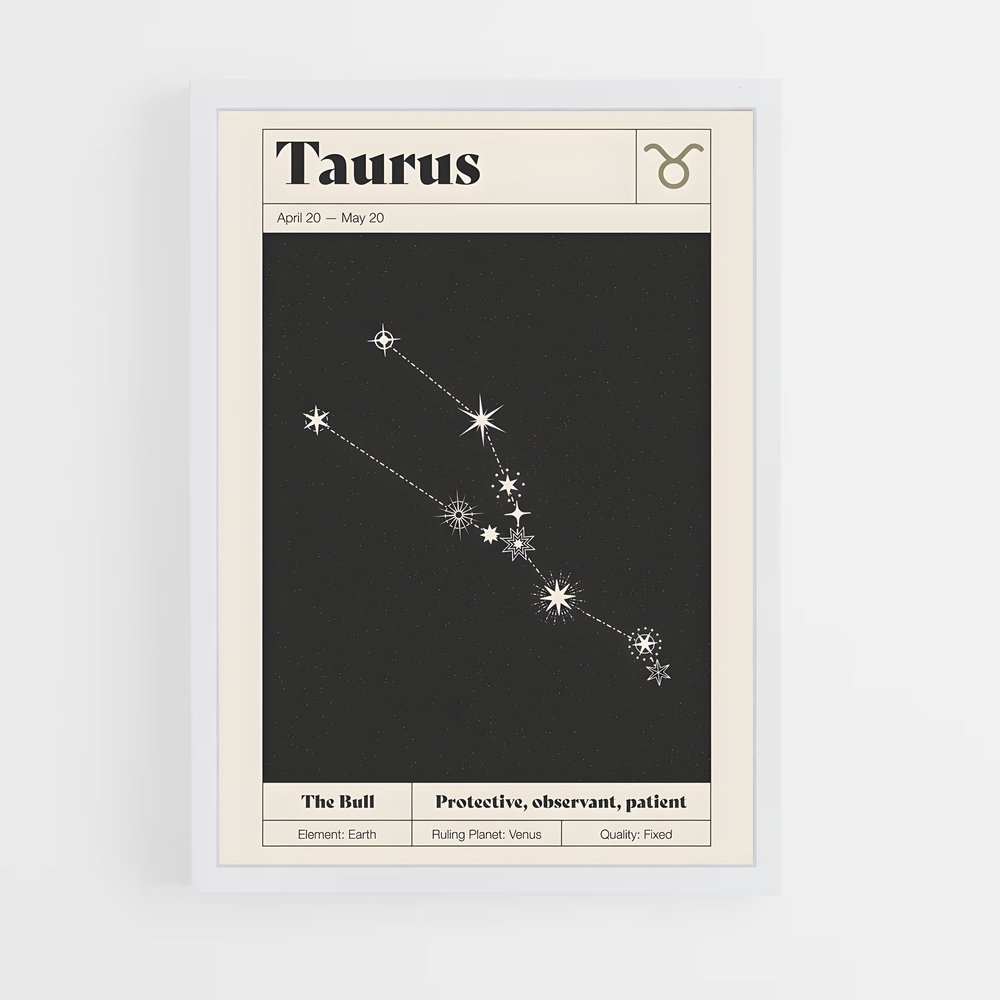 Poster Constellation de Taureau – affiche Constellations (vue 3)