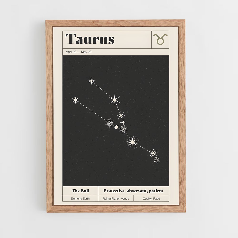 Poster Constellation de Taureau – affiche Constellations (vue 4)
