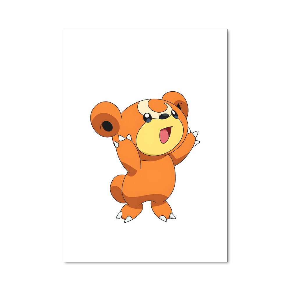 Poster Teddiursa Joyeux – affiche Pokemon